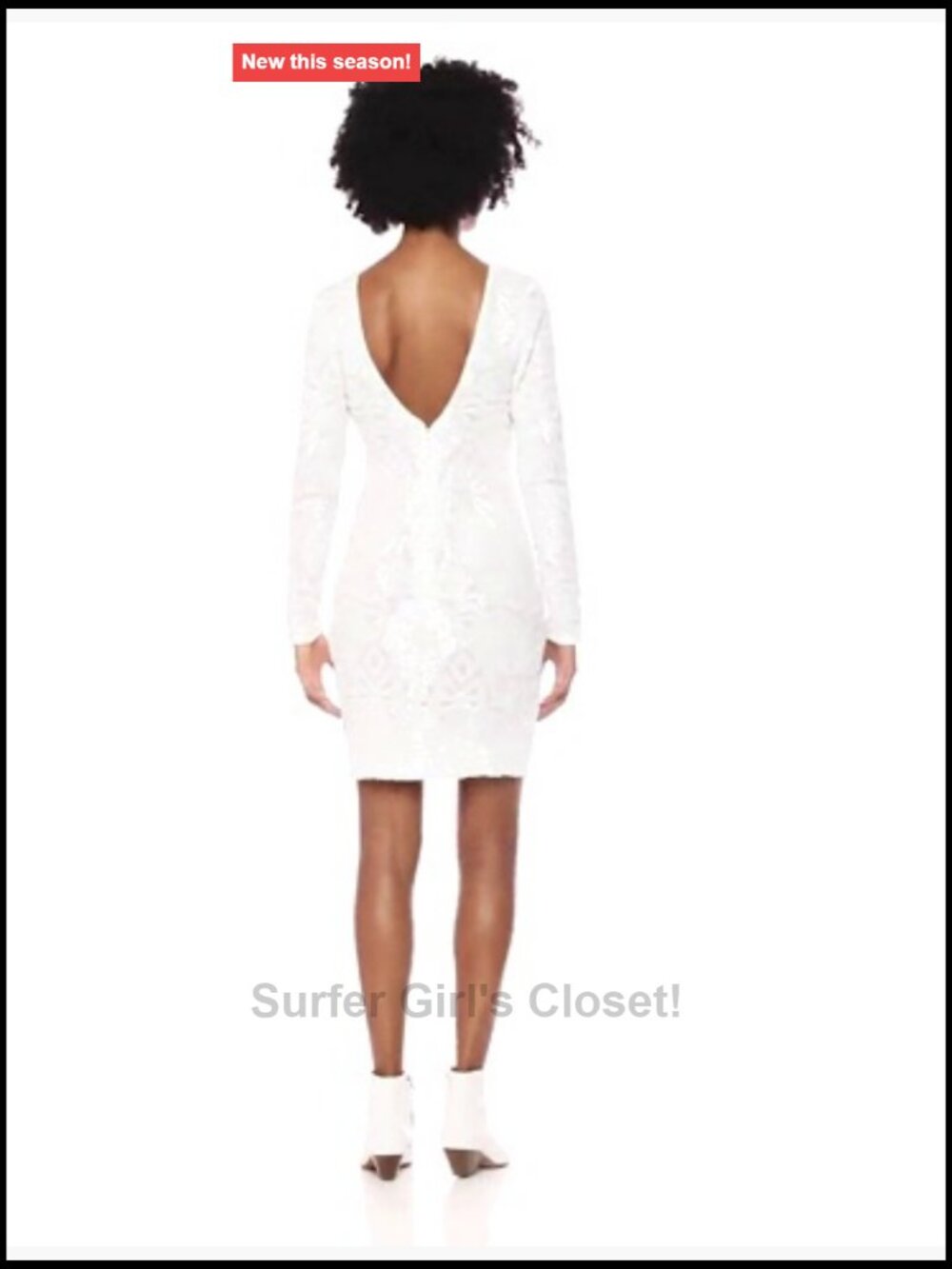 Long Sleeve Sequin Dress Formal Bodycon Fitted Sequin Dress - Picture 4 of 4